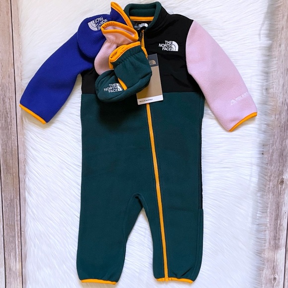 The North Face Baby Denali One-Piece Set With Mittens And Booties